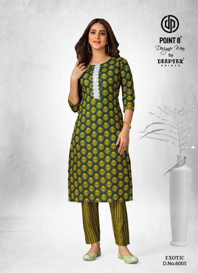 Exotic Vol 6 By Deeptex Printed Cotton Kurti With Bottom Wholesale Shop In Surat
